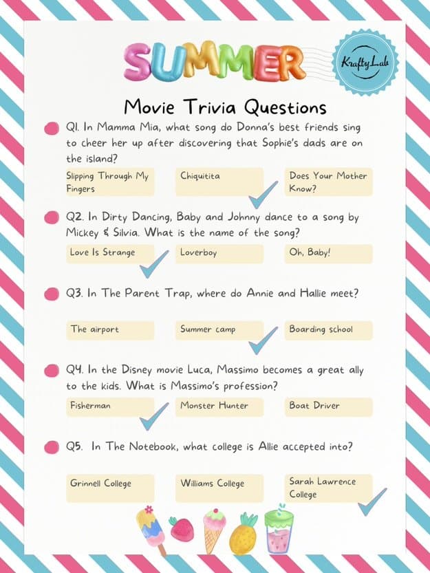 Summer trivia questions and answers