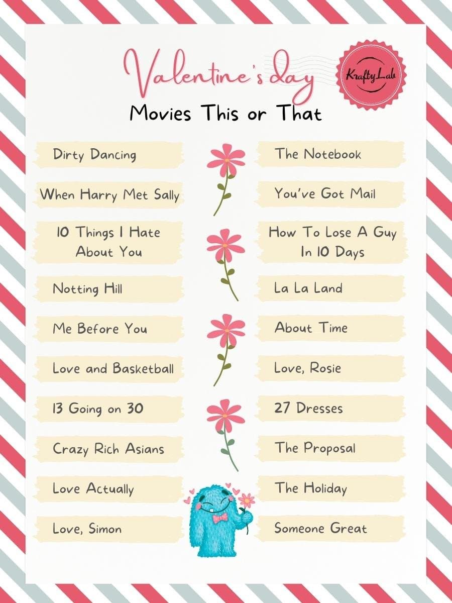 Valentines day movie trivia kraftylab