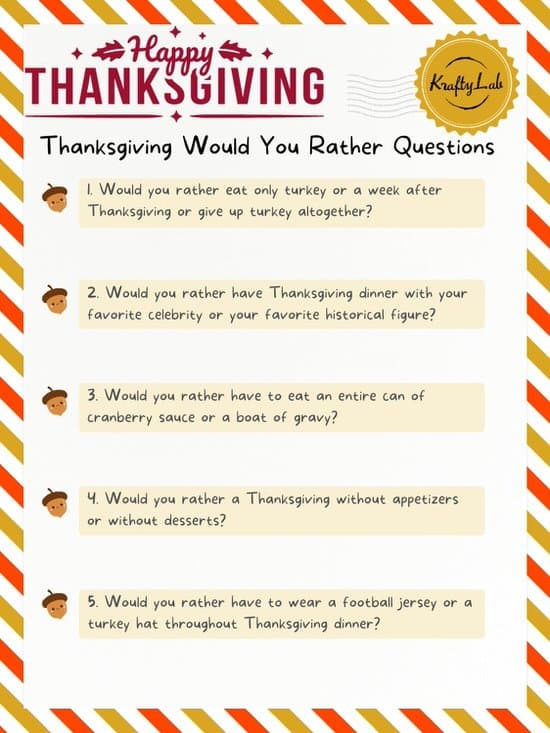 Thanksgiving would you rather questions