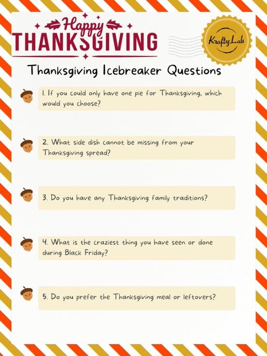 Thanksgiving icebreaker questions