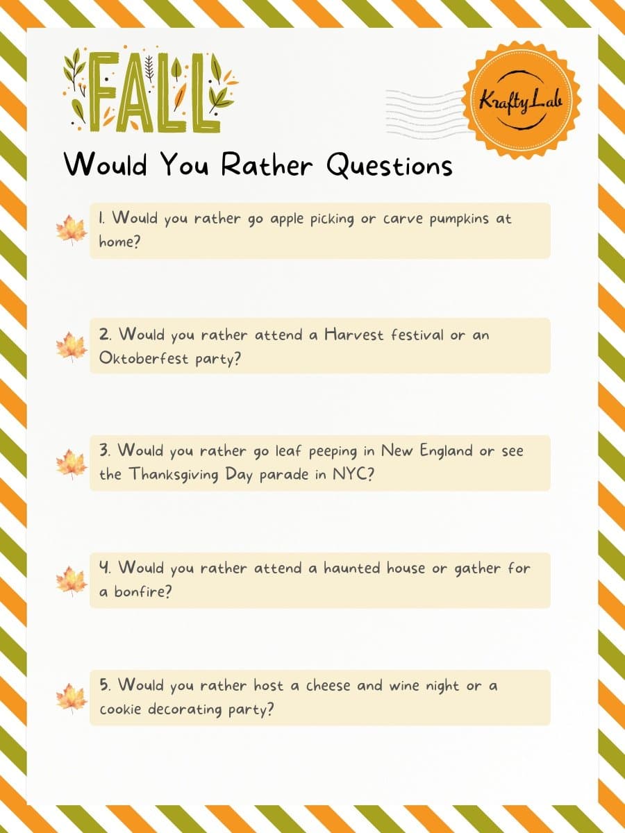 Fall would you rather questions