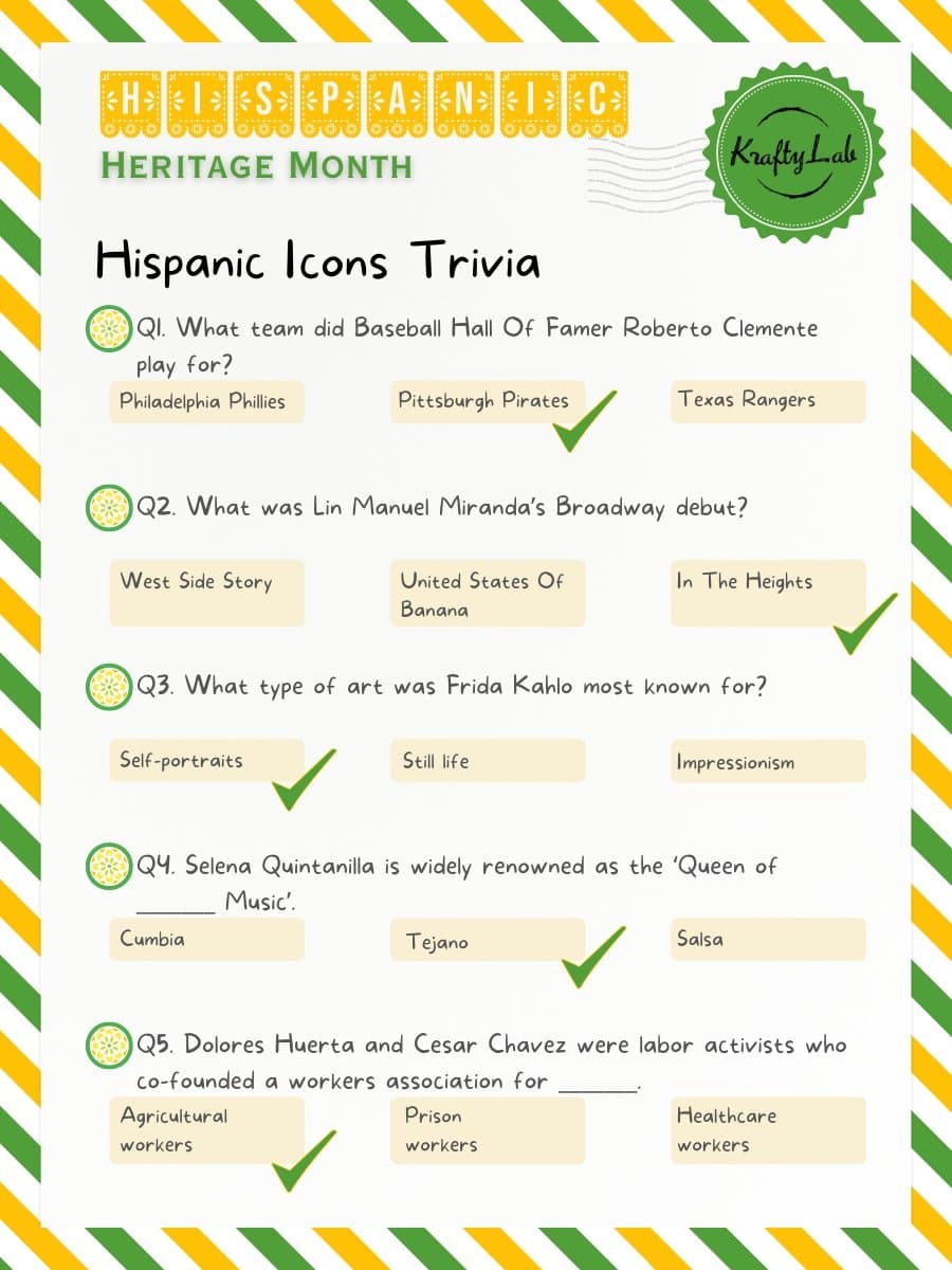 Hispanic heritage month trivia questions and answers