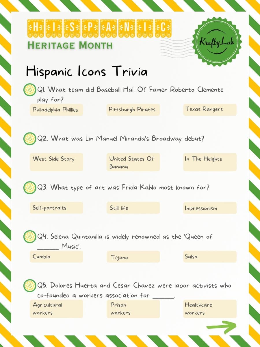 Hispanic heritage month trivia questions