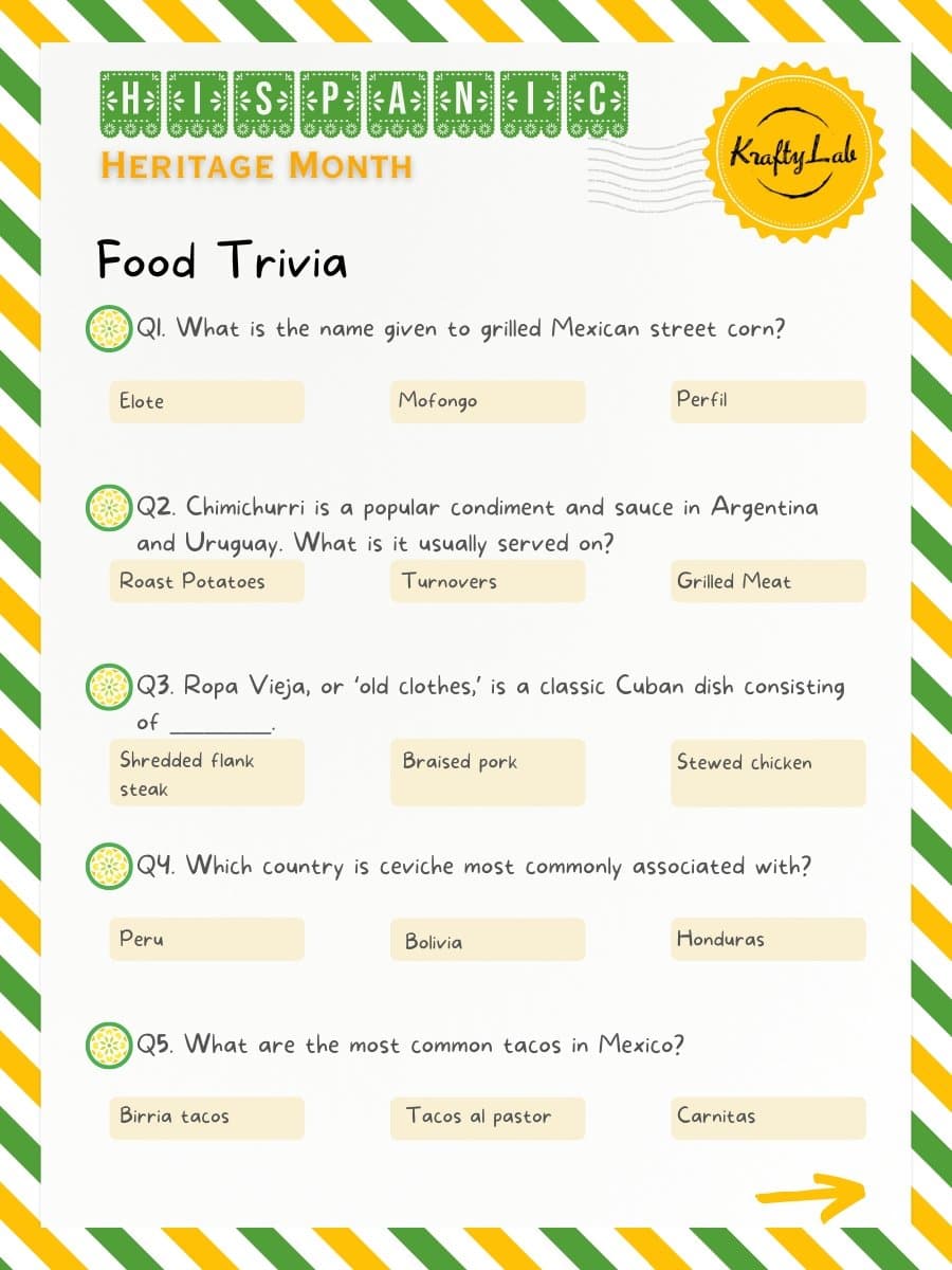 Hispanic heritage month trivia questions
