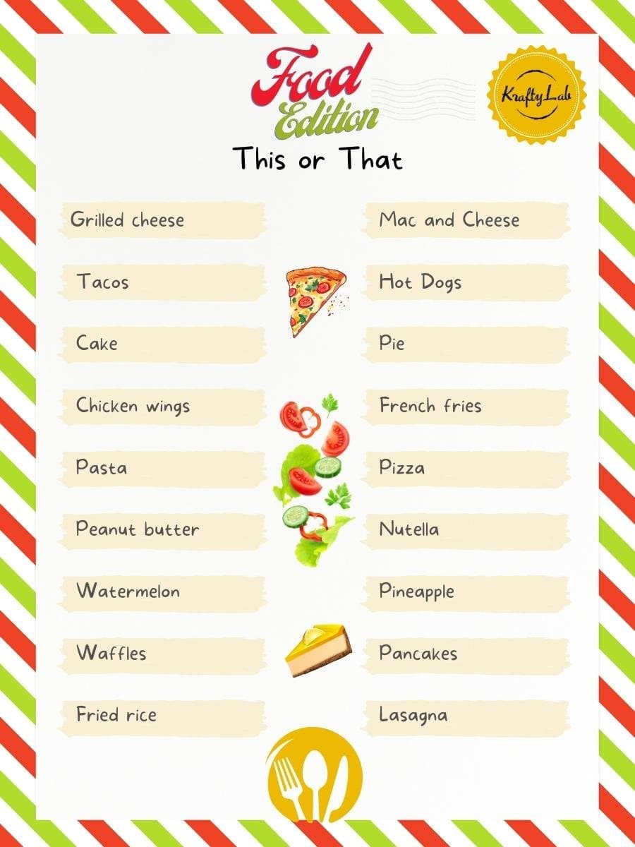 Food edition this or that questions