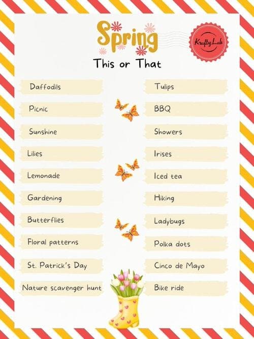 Spring this or that questions